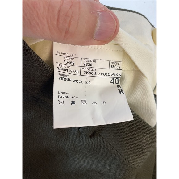 Vtg Polo Ralph Lauren Wool Suit Pants Dress Green Mens Size 34x30 (40R pant) - Picture 4 of 16